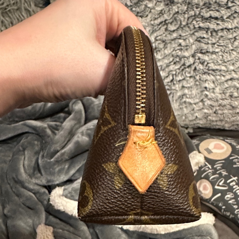 Authentic Louis Vuitton Brown and Tan Monogram Cosmetic Pouch - Picture 3 of 10